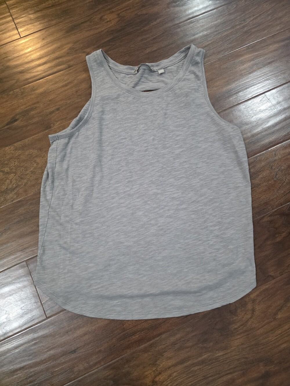 Athleta Organic Daily Cowl Tank Top Open Back Light Gray Medium
